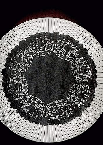 Miniatura 3 de Paquete combinado de toallas de encaje de papel blanco y negro de 10 pulgadas manteles individuales desechables de mesa surtidos (paquete de 48-12