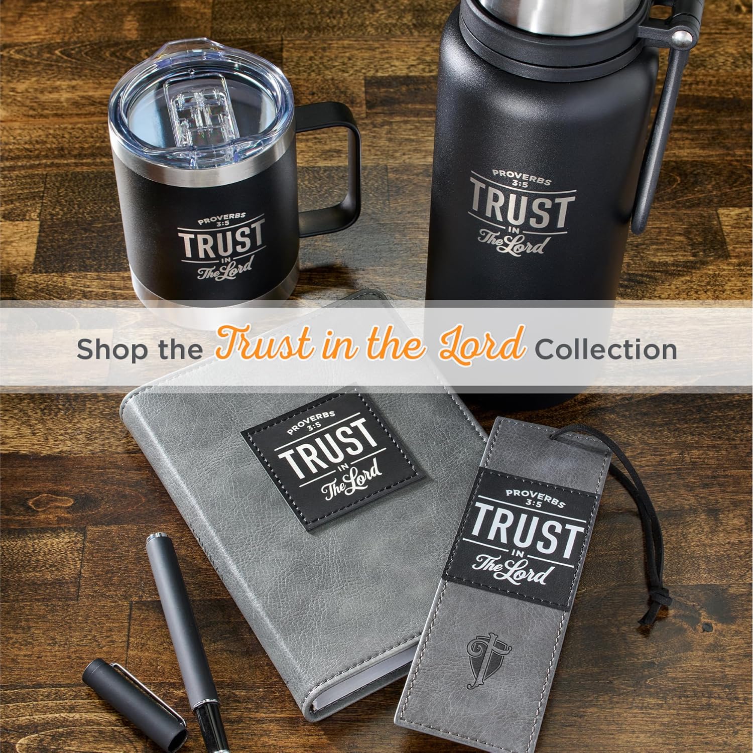Trust in the LORD Black Camp-style Stainless Steel Mug - Proverbs 3:5 - Image 8