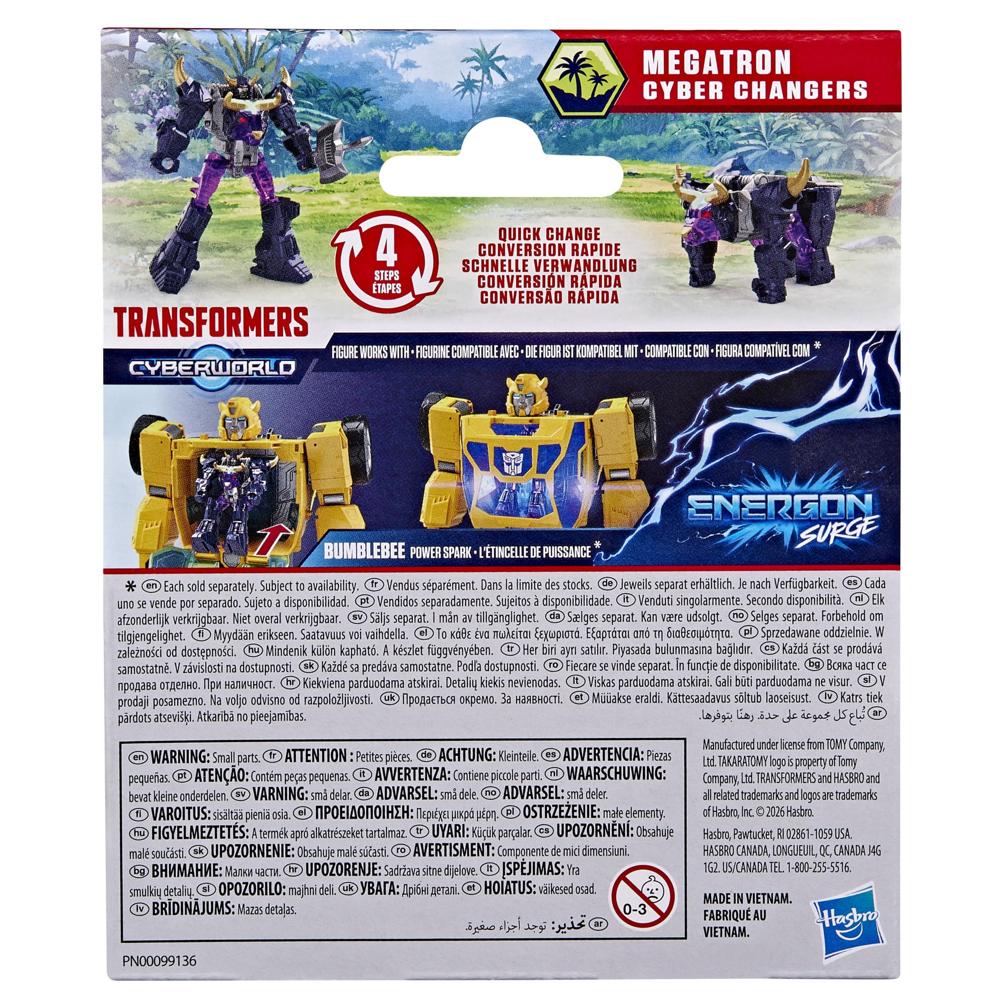 Megatron z serii Cyber Changers Energon Surge z serialu "Transformers CYBERWORLD", 10-centymetrowa figurka, szybkie przekształcanie w tryb bestii, zabawkowe roboty dla dzieci w wieku od 6 lat