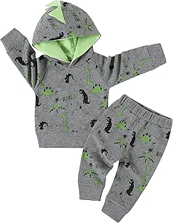 Yomartily Baby,Clothing,Baby Boys 0-24m,Outfits & Clothing Sets Yomartily Baby Boy Clothes Dinosaur Printed Long Sleeve Toddler Hoodie Tops Sweatshirt and Pants Infant Outfits
