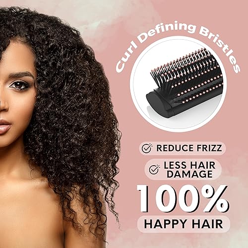 Miniatura 6 de Lily England Cepillo de pelo rizado de 9 filas para desenredar, peinar, separar y dar forma, cepillo definidor de rizos suaves para cabello rizado,