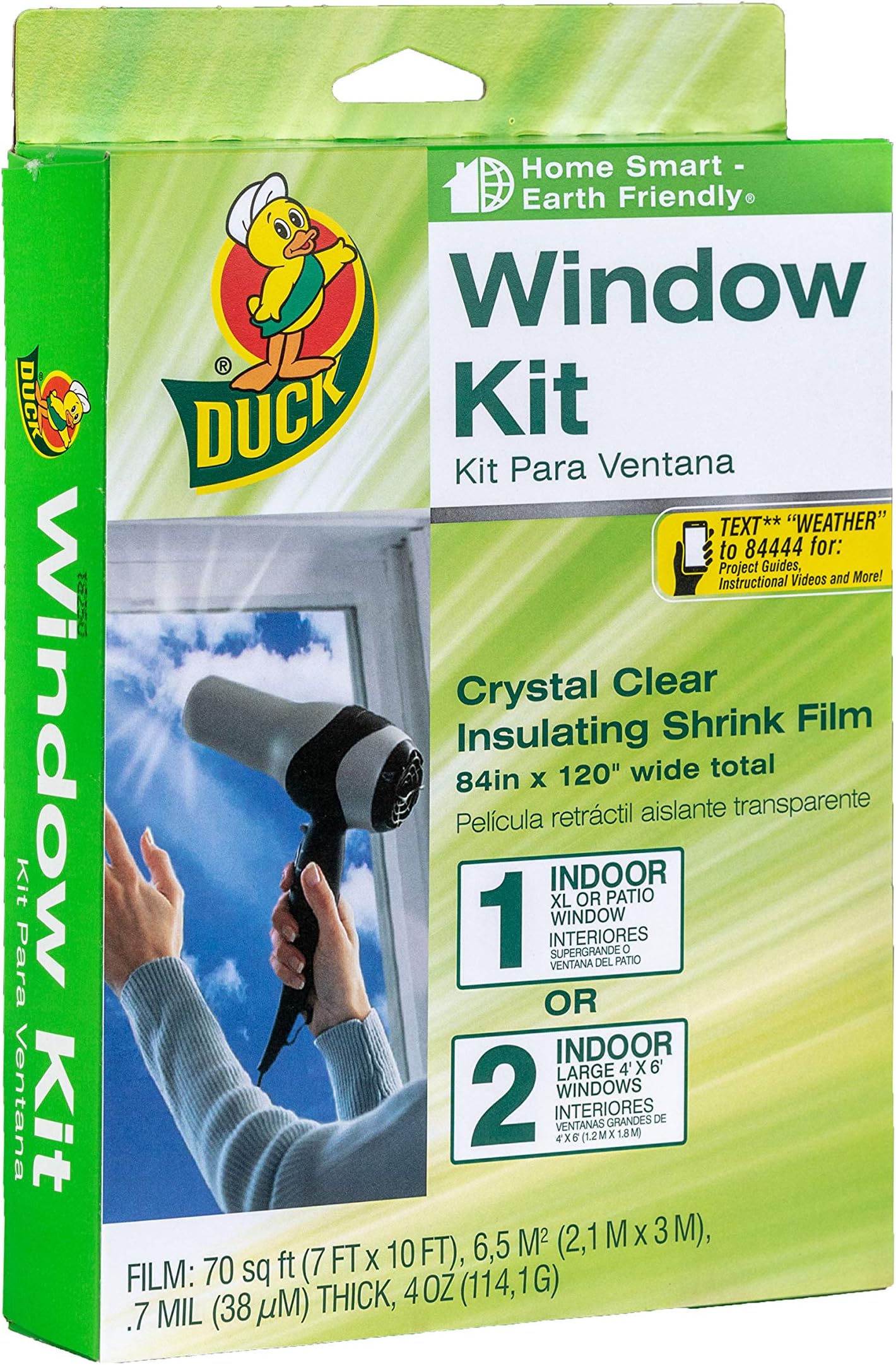 286218 Extra Large Patio Door Shrink Film Window Insulation kit, 1, Crystal Clear