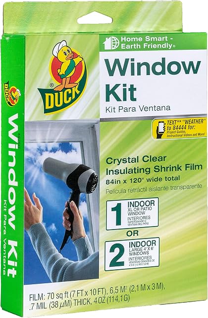 Duck 286218 Extra Large Window/Patio Door Shrink Film Insulation kit, Crystal Clear, 1