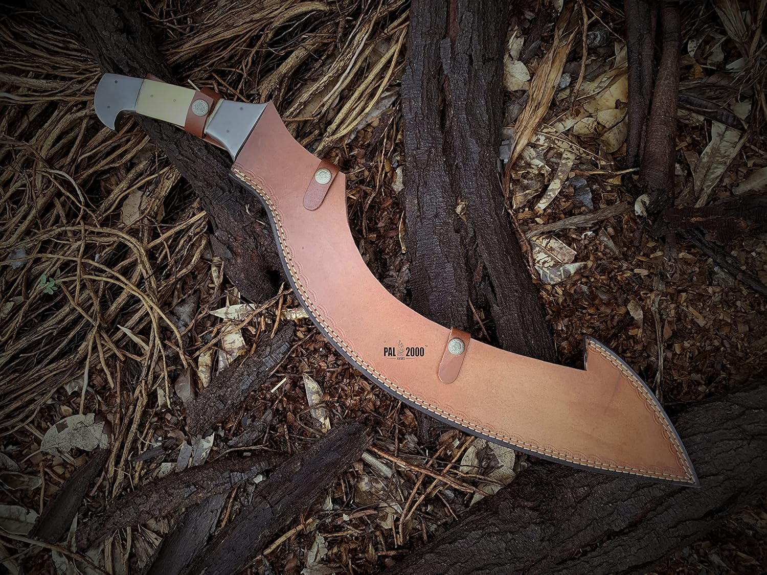 DAM-6062 Handmade Carbon Steel 22.5 Inches Full Tang Machete Knife - Bone Handle with Sheath