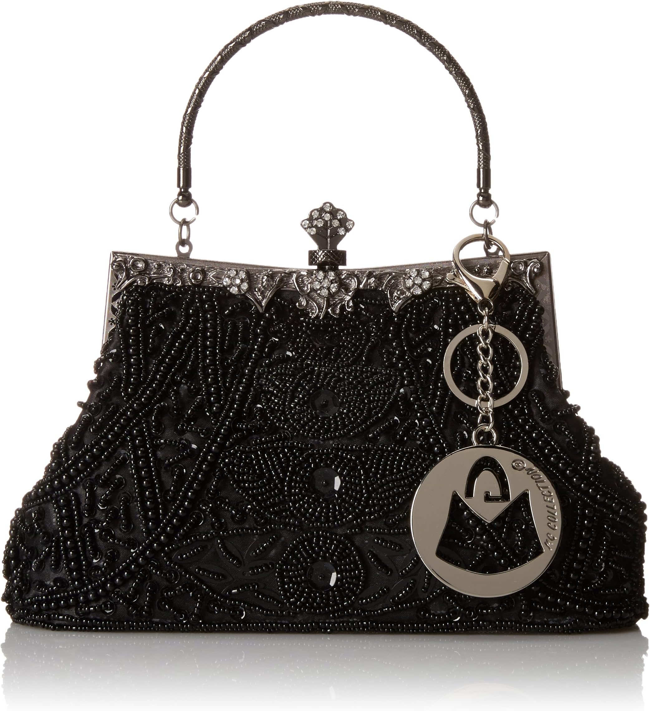 MG Collection Louise Beaded and Sequined Evening Bag