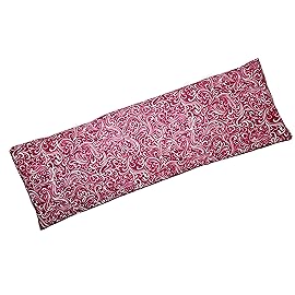 Microwavable Corn Filled Heating Pad and Cold Pack/Washable 100% Cotton Cover (Breezy - Raspberry, 5.25in W x 17.25in L)