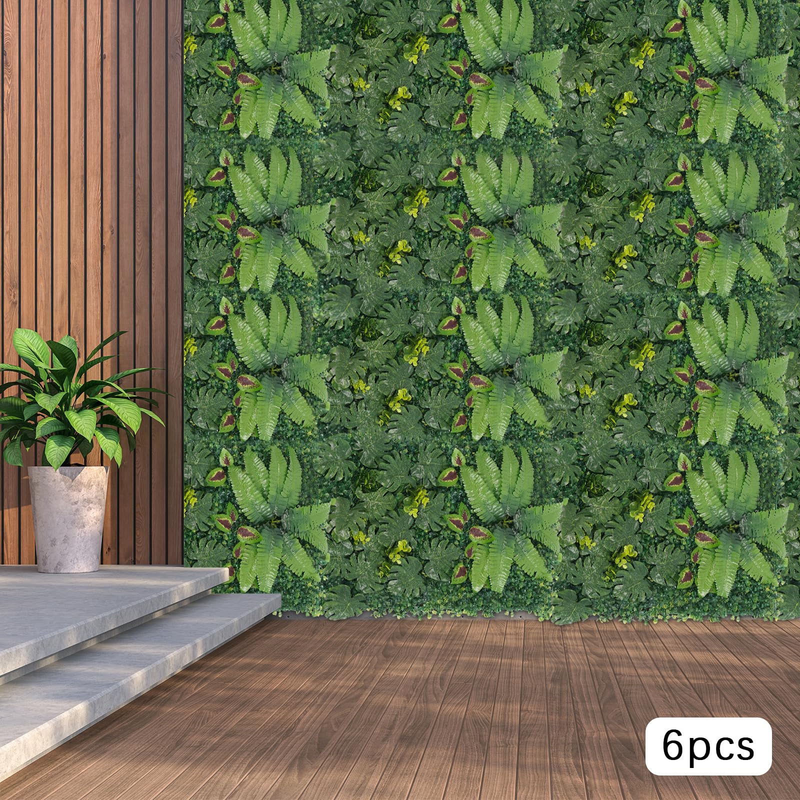 6 Pièces Mur Vegetal Artificiel Interieur Lierre Artificiel 60 x 40 cm Haie Artificielle pour Les Mariages, Les Décorations Murales, Les Magasins