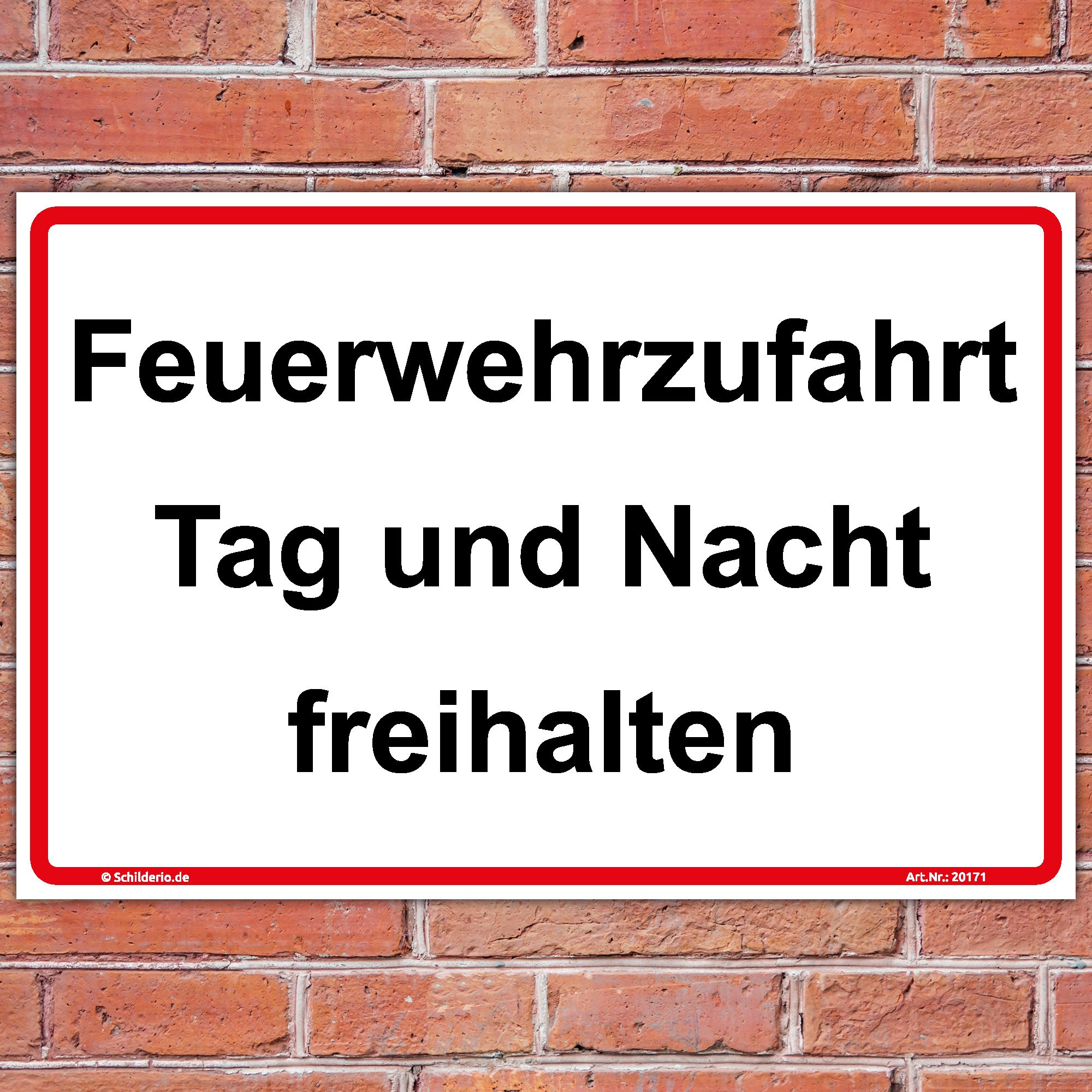 Schild Feuerwehrzufahrt Tag und Nacht freihalten Hinweisschild 600x400mm stabile Aluminiumverbundplatte 3mm stark