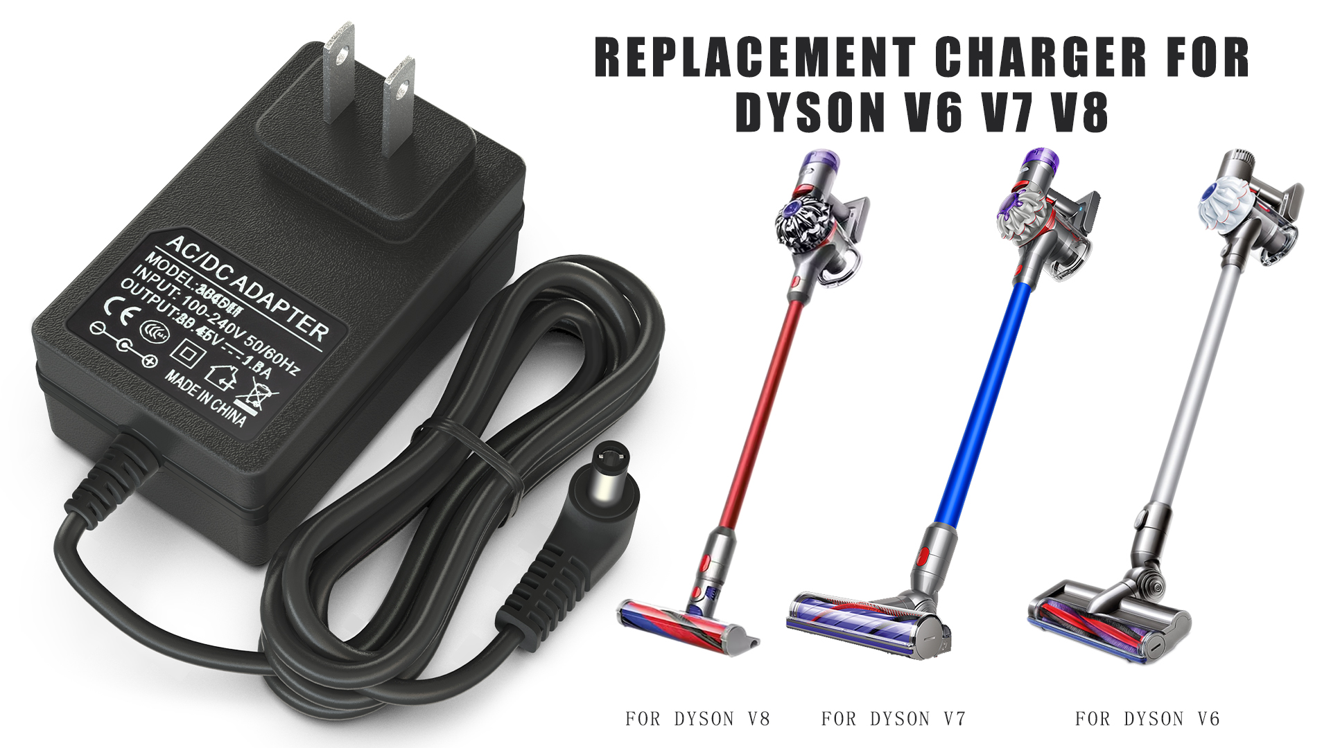 26.1V Charger Compatible with Dyson V6 V7 V8 Cordless Vacuum