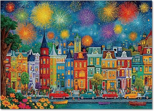 KAAYEE Wooden Puzzles for Adults, Brilliant Nightfire M-11.6 * 8.3 in-147pcs Wooden Jigsaw Puzzle, Natural Wood Puzzles, Leisure Game, Home Wall Decor for Puzzle Lovers, Friends