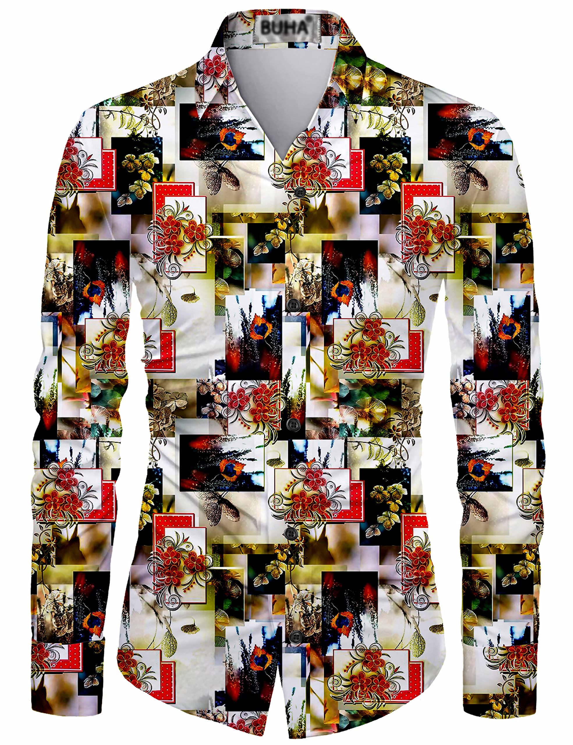 hk collection Men's Polycotton Fully Digital Printed Unstitched Shirt Fabric Piece For Men And Boys (2.25 Meter)-picture-18