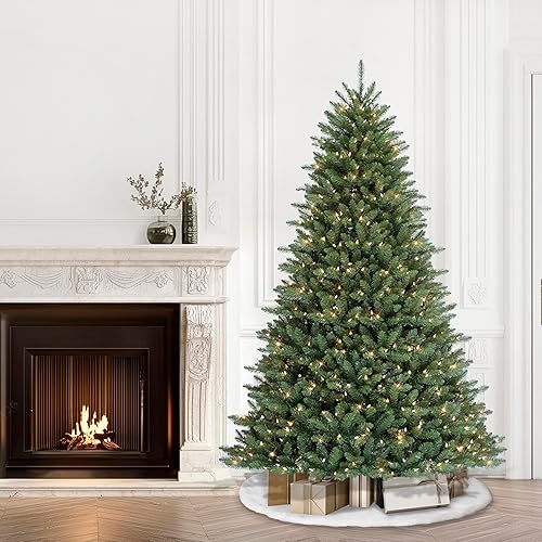Miniatura 2 de Puleo International Árbol de Navidad artificial de abeto Fraser preiluminado de 6.5 pies con 500 luces transparentes con certificación UL, verde