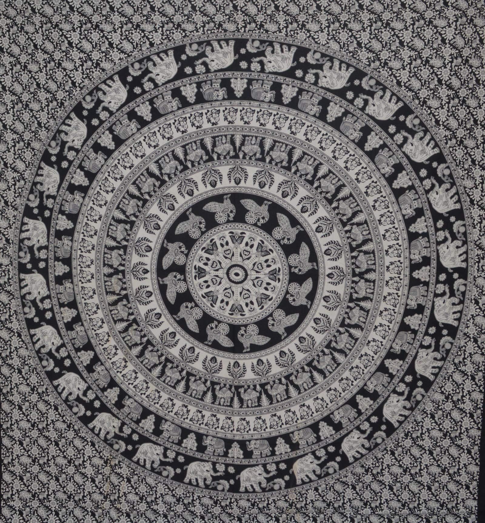 Tagesdecken Bedspread India Bedspread Batik Wall Hangings Mandala Tribal Curtain Throw Tablecloth 240 x 210 cm (34.1)