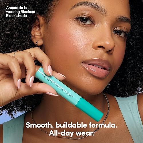 Vista 8 de Almay, máscara de alargamiento impermeable para levantamiento de volumen, maquillaje de ojos, hipoalergénico y sin fragancia, 030 impermeable, negro