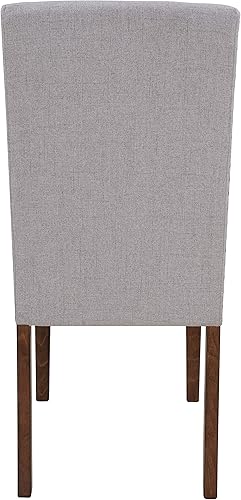 Miniatura 8 de Juego de 2 sillas de comedor de tela tapizadas con 4 patas de madera y marco de madera dura, sillas de comedor sin brazos, modernas uñas de cobre,