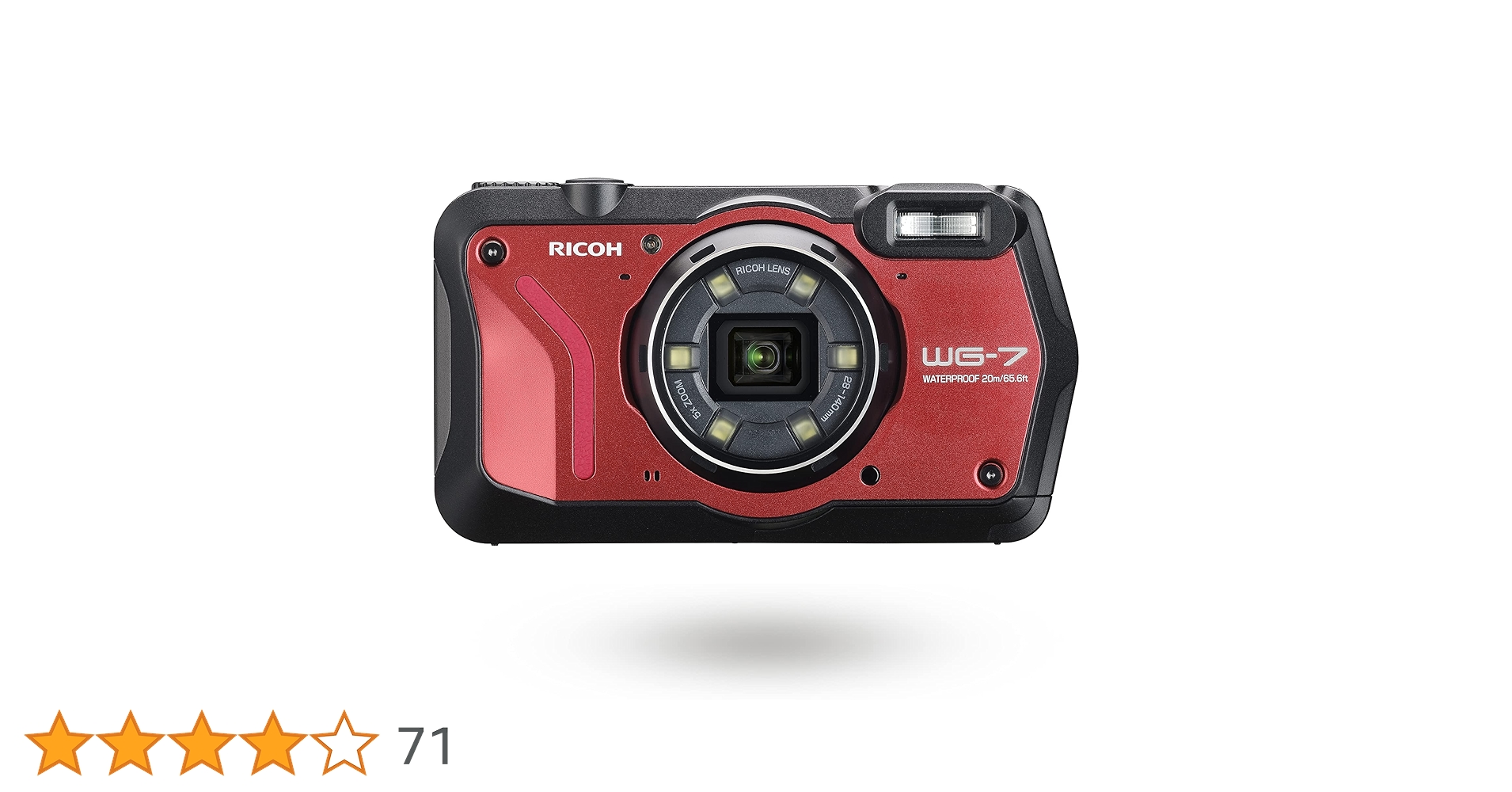 Amazon | RICOH WG-7 レッド 本格アウトドアカメラ 【本格20m