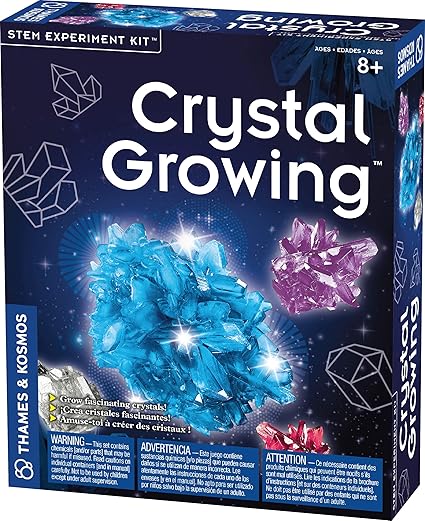 Thames & Kosmos Crystal Growing STEM Experiment Kit | Grow Sparkling, Colorful Crystals of Different Sizes! | Learn About Crystallization| 3-Language Instruction Manual (English, French, Spanish)