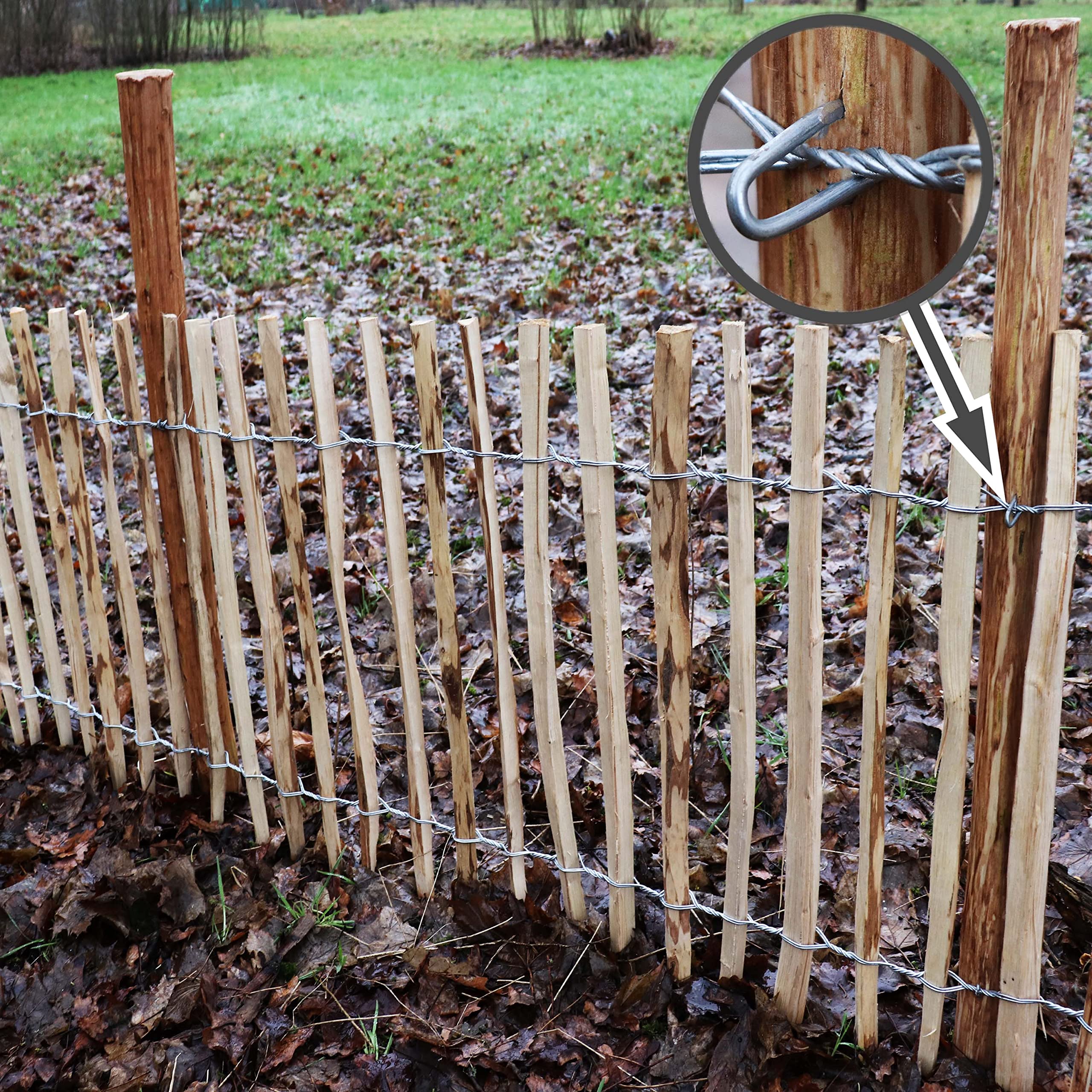Aquagart Holzpfosten für Staketenzaun I Zaunpfosten aus Haselnuss I Langlebiger Stützpfosten & Rankhilfe I Vielseitiger Holzpfosten I Naturprodukt I Versch. Größen (Haselnuss 5 Stück 1,05m lang)