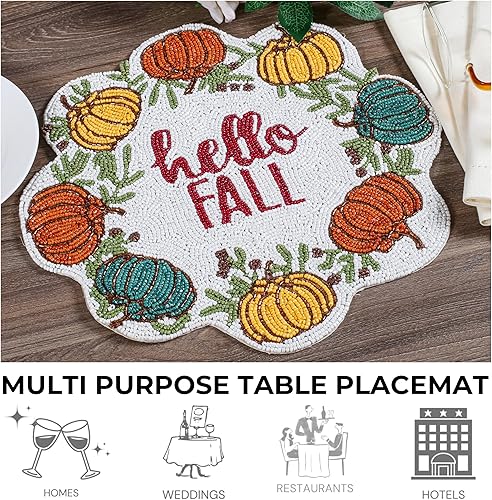 Miniatura 4 de Cargador redondo de cuentas de 13 pulgadas, blanco, tapete decorativo para mesa de comedor, cargador brillante de vacaciones y Navidad, decoración