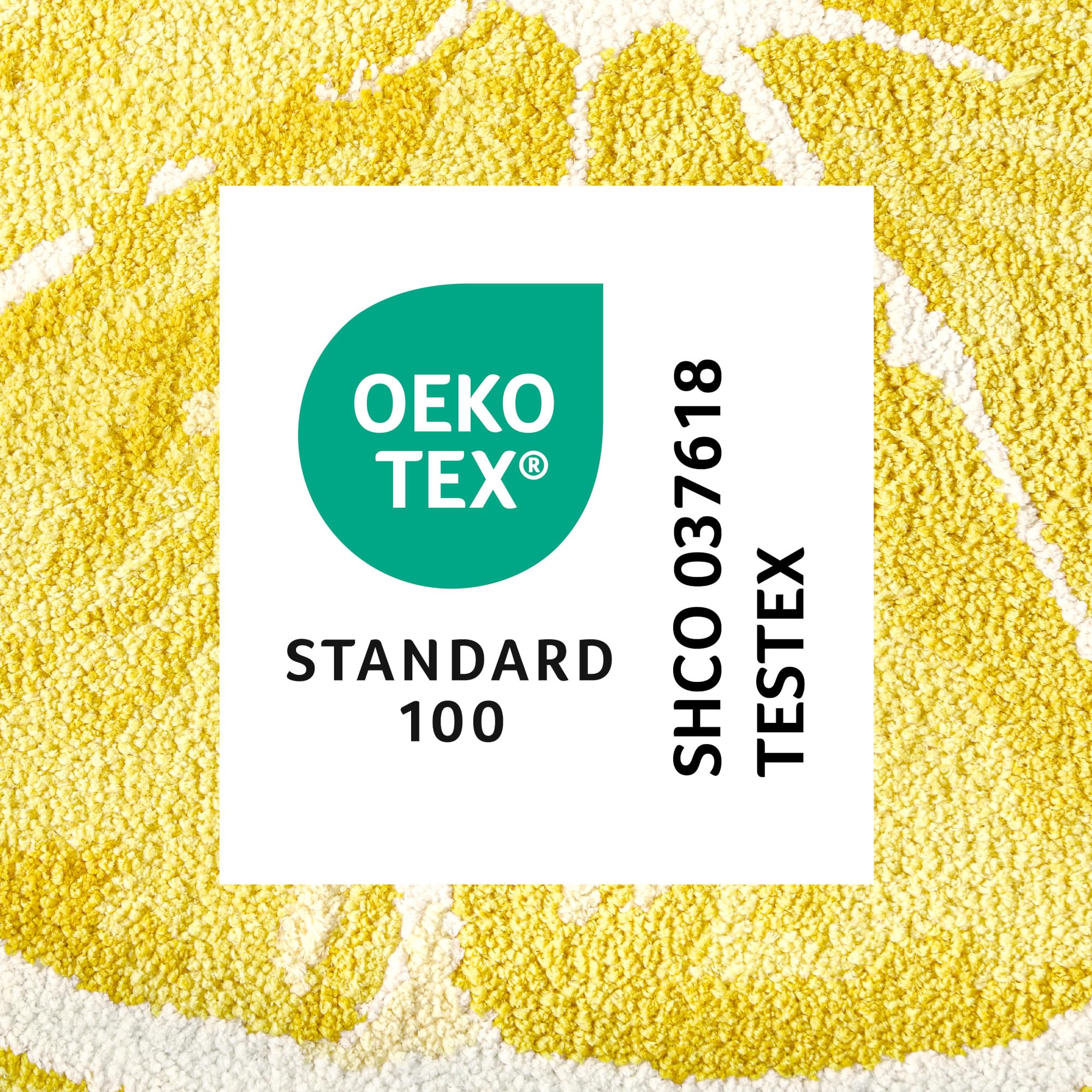 TOWN & COUNTRY PLAY Citrus Slice Tapis de Bain en Forme de Demi-Cercle, Tapis de Sol touffeté Absorbant, Dos antidérapant, Lavable en Machine, Jaune, 88,1 x 46 cm