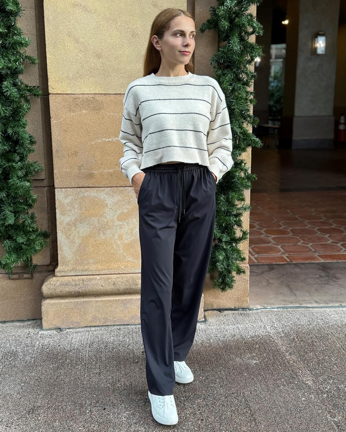 G4Free ShiftReady Yoga Pants for Women Business Casual Drawstring Pants Straight Leg Dress Pants for Work Petite/Regular/Tall - Image 3