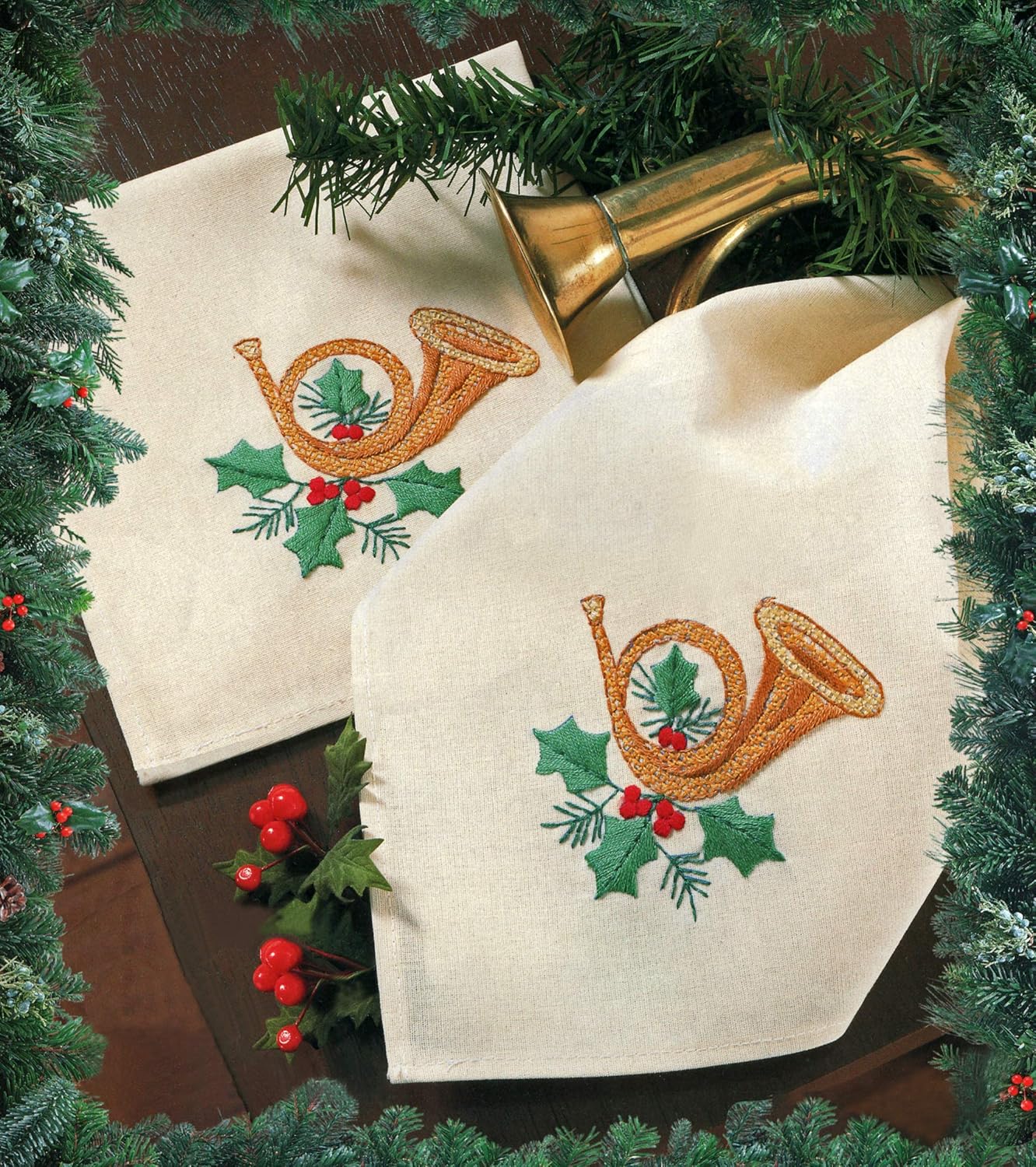 Bucilla "Angels of Christmas" Stamped Cross Stitch Napkins Kit 83322