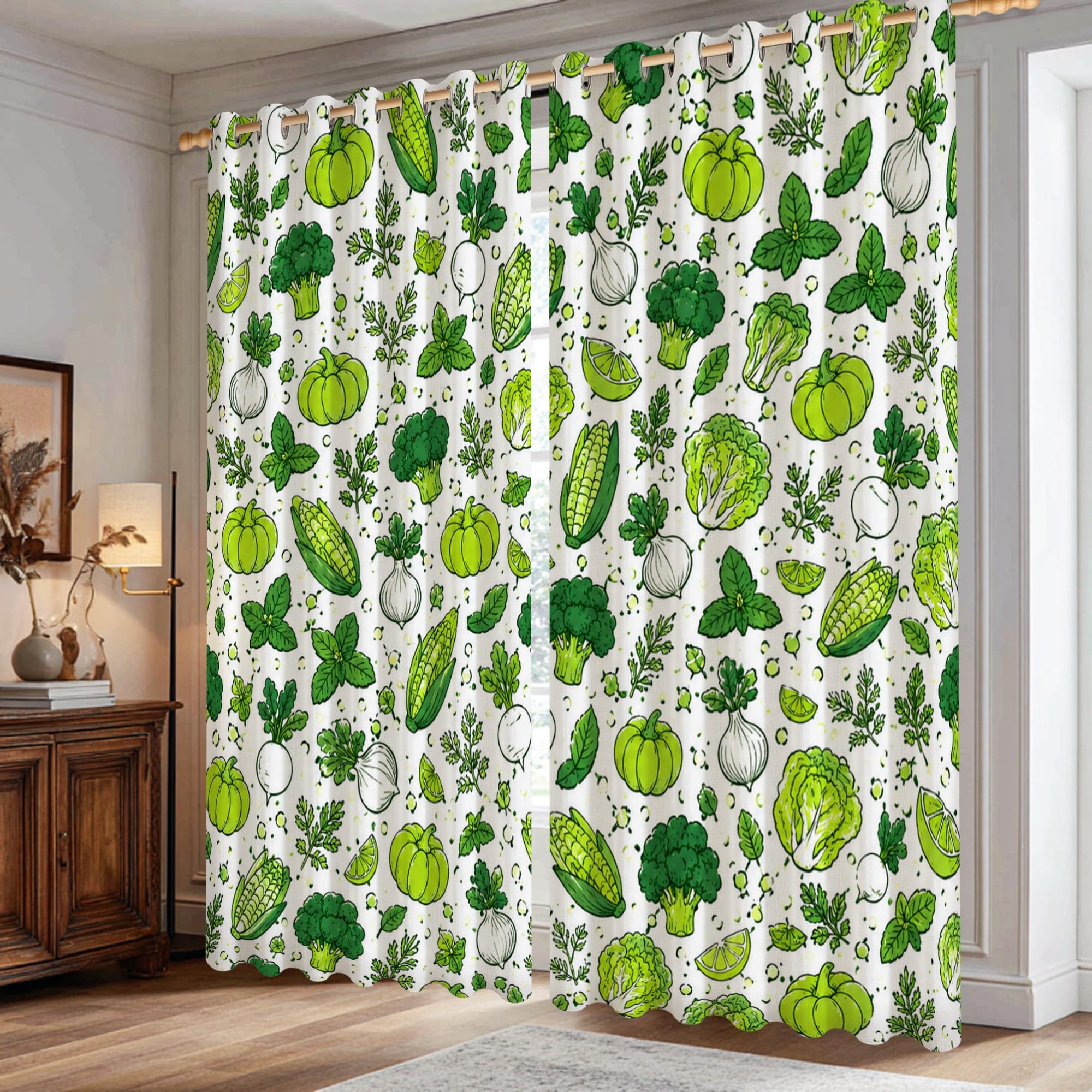 Rideaux occultants occultation totale contre le vis-à-vis motif brocoli 183cm