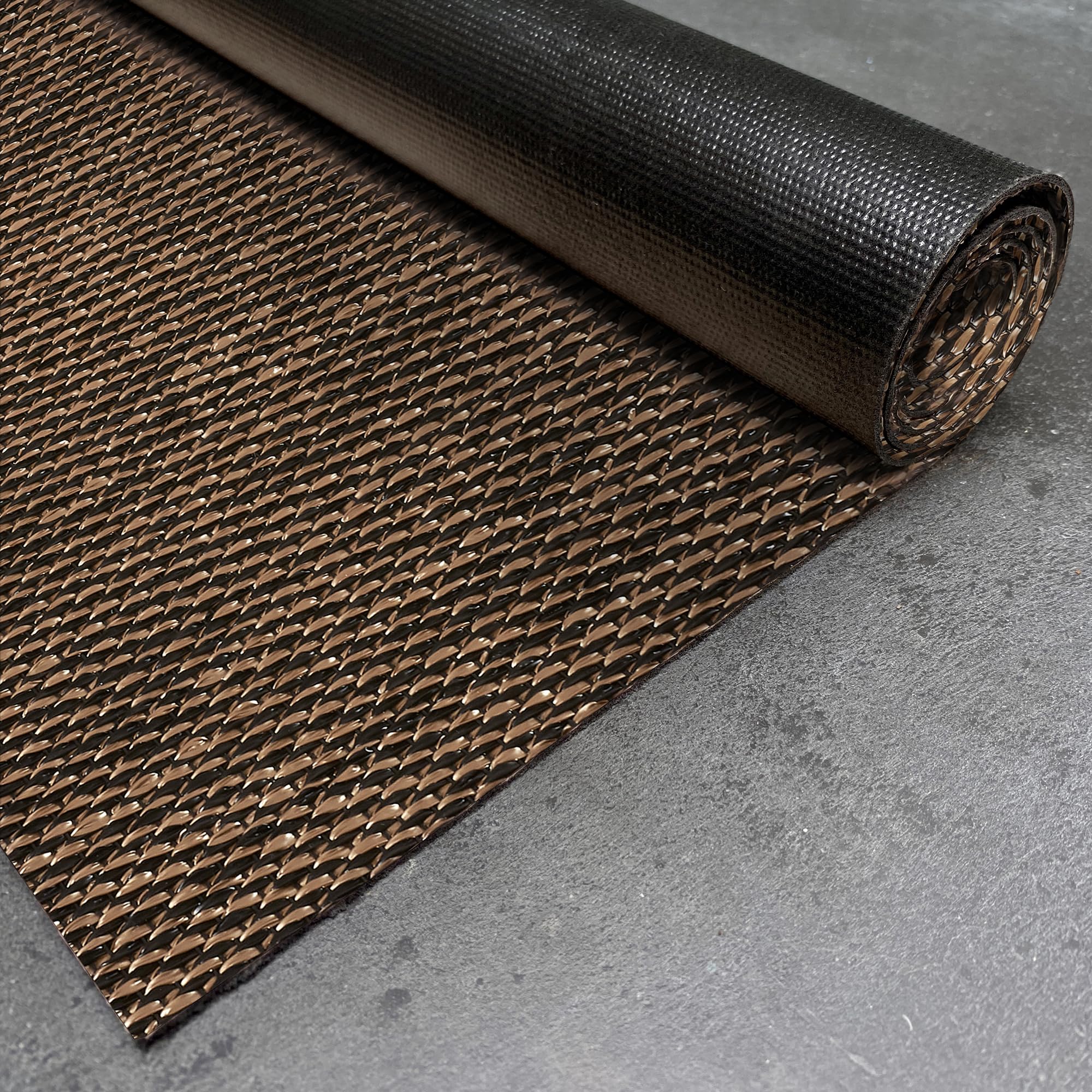 STORESDECO Tappeto vinilico in tessuto intrecciato di alta gamma Lavabile antiscivolo ed extrapiatto. Tappeti Premium in materiali di altissima qualità resistenti e facili da pulire 200x250 cm Bronze