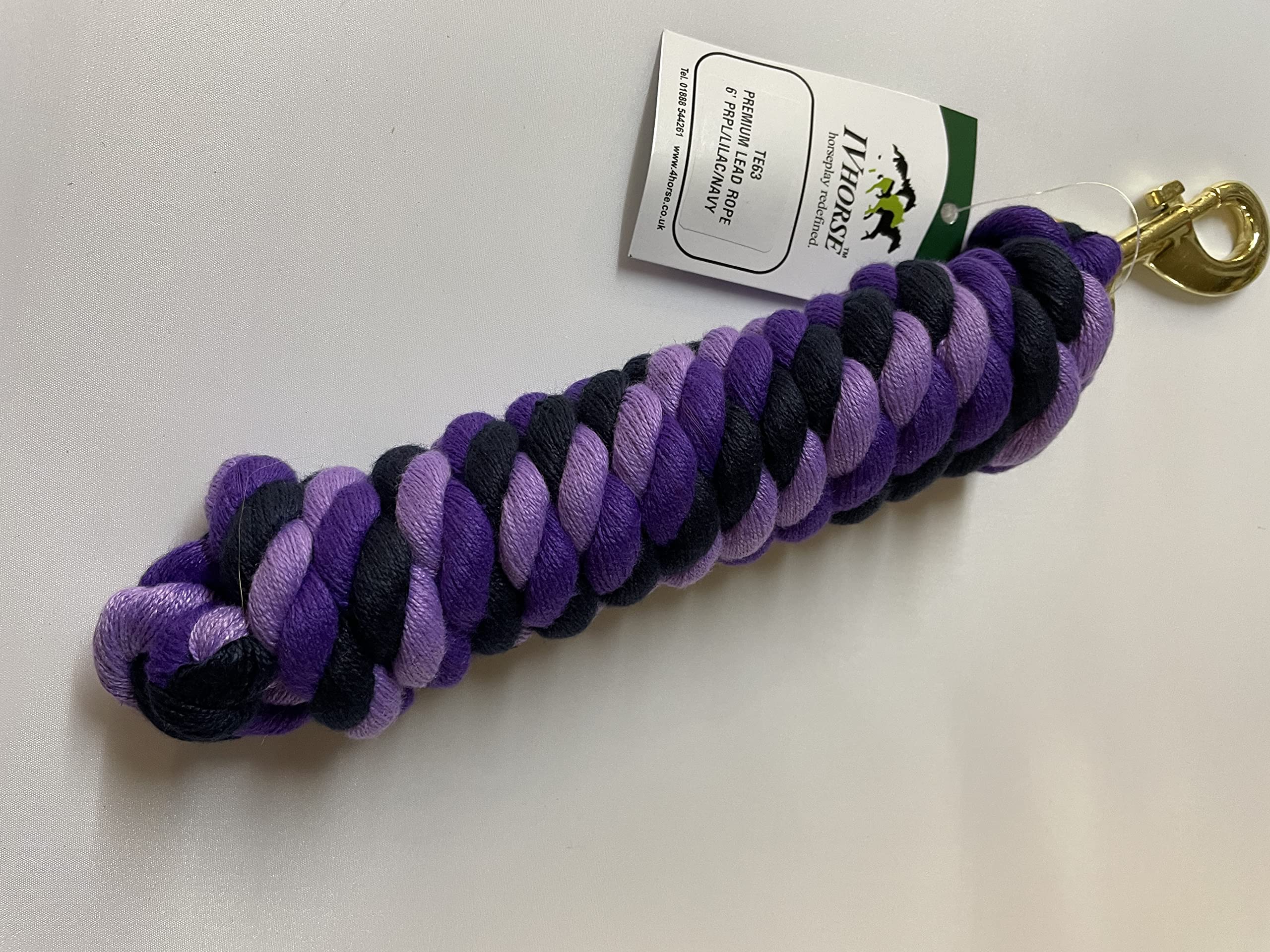 IV Horse 6' Mulit Coloured Acrylic Leadrope (Purple/Lilac/Navy)