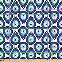 Vista 81 de Ambesonne Tela de Fiesta Popstar por Yarda, Estilo de Dibujos Animados Garabatos Dibujados a Mano Tema Musical Impresión de Arte Lineal, Tela