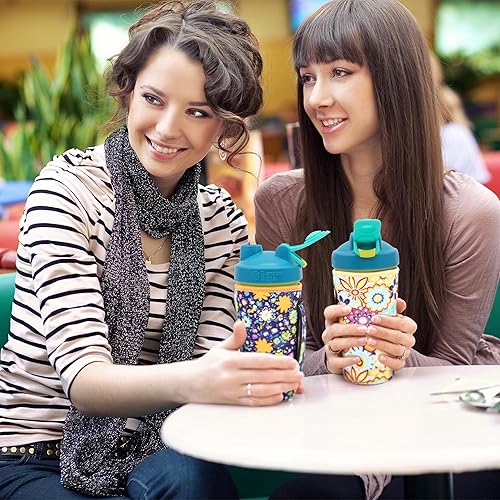 Miniatura 5 de Paquete de 2 fundas aislantes de neopreno reutilizables para botellas de agua con asa compatibles con botella mezcladora de 28 onzas, vaso de 20