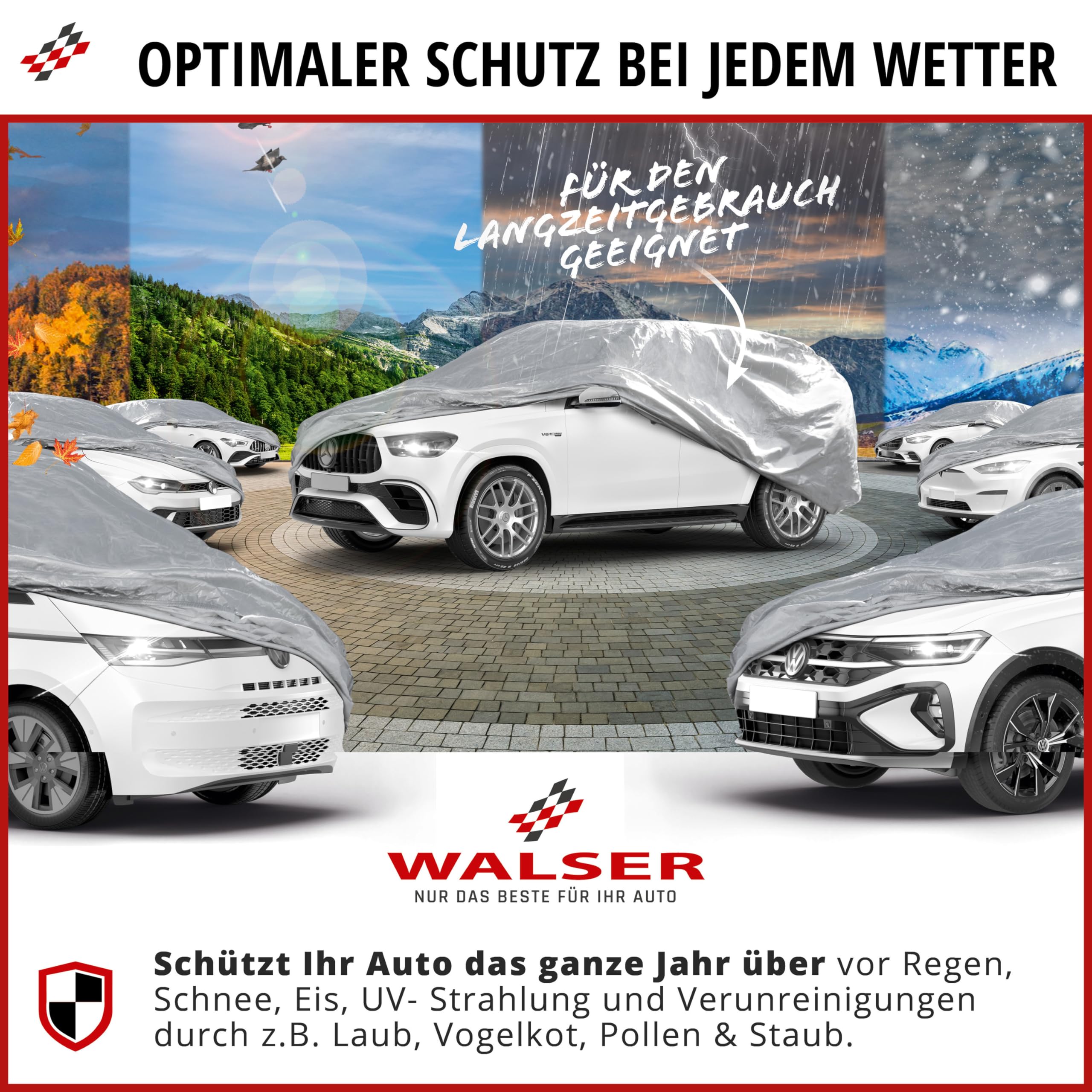 WALSER Plandeka samochodowa All Weather Basic wodoszczelna odporna na warunki atmosferyczne