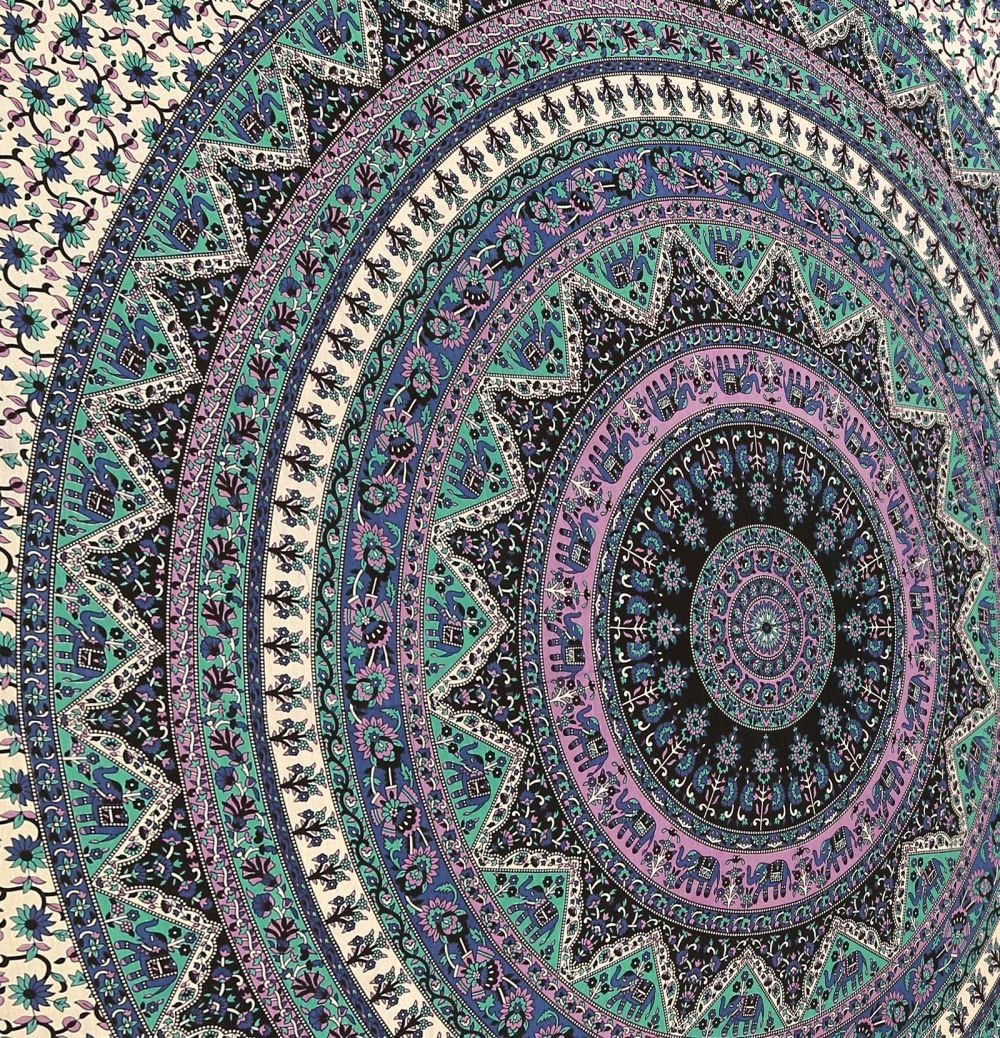 Large Indian Mandala Tapestry Hippie Hippy Wall Hanging Throw Bedspread Dorm Tapestry Decorative Wall Hanging, Picnic Beach Sheet Coverlet