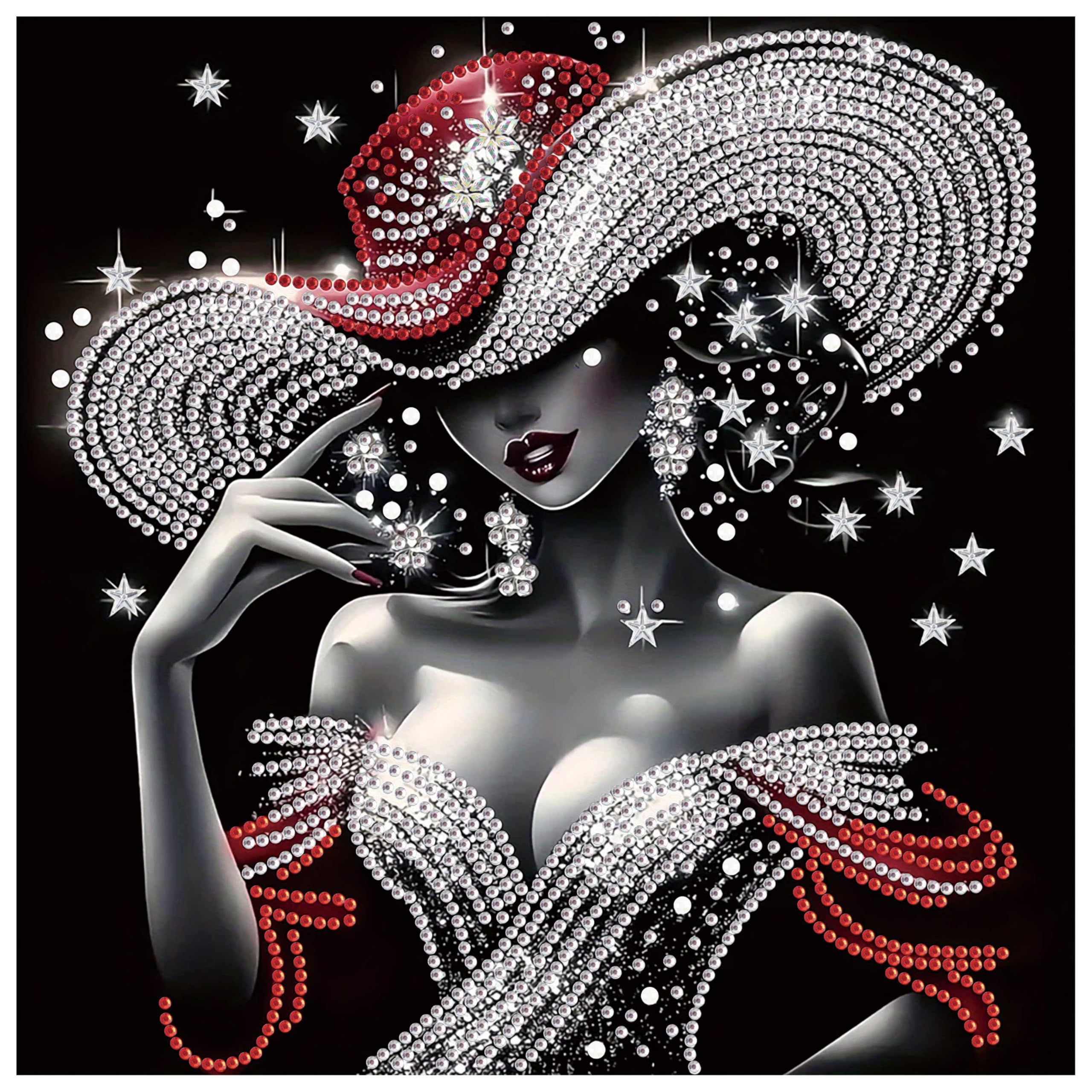 DPDAKIT Woman Special Shape Diamond Art Painting Kits for Adults, 30x30cm