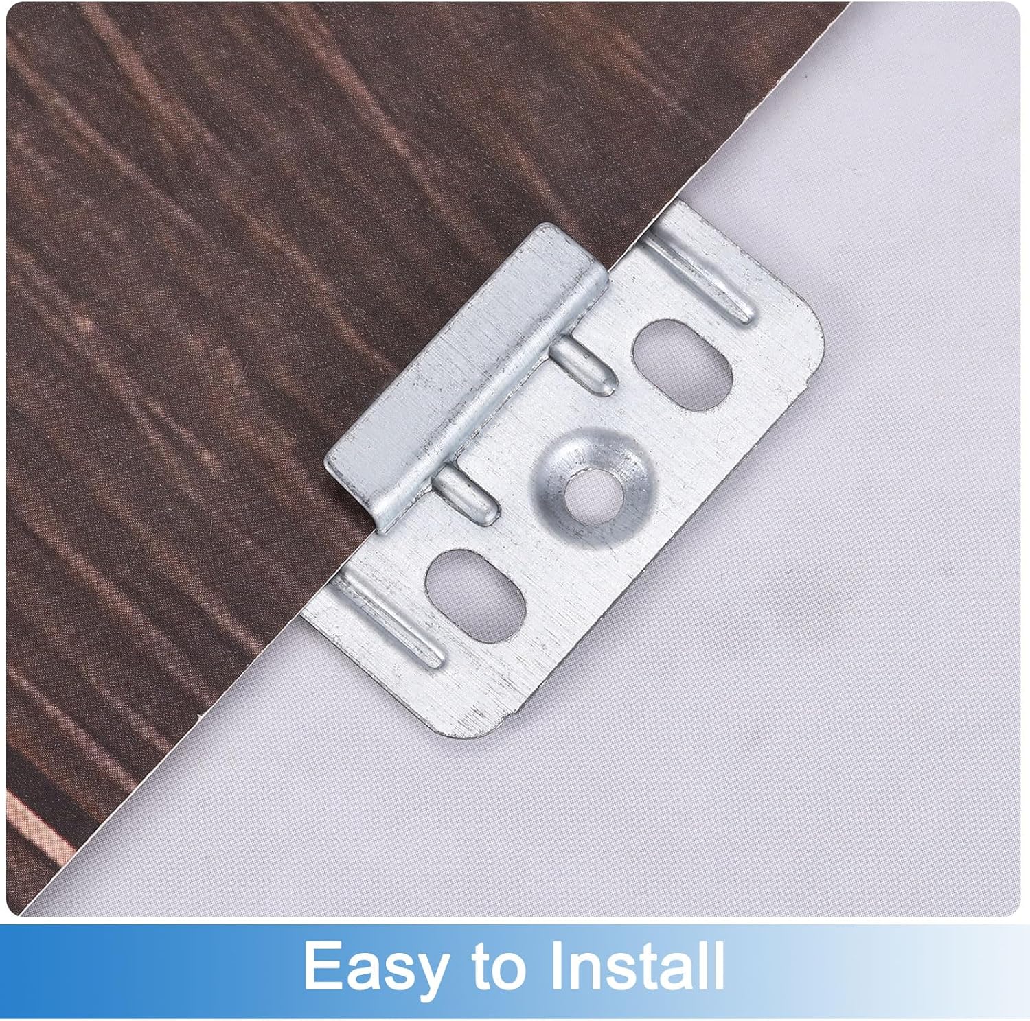 uxcell 100Pcs 43mmx32mmx0.5mm Wall Panel Buckle, Zinc-Plated Carbon Steel Integrated Wall Panel Clips, Furniture Fixings Clamp Hanger Wall Mounting Clips, Silver
