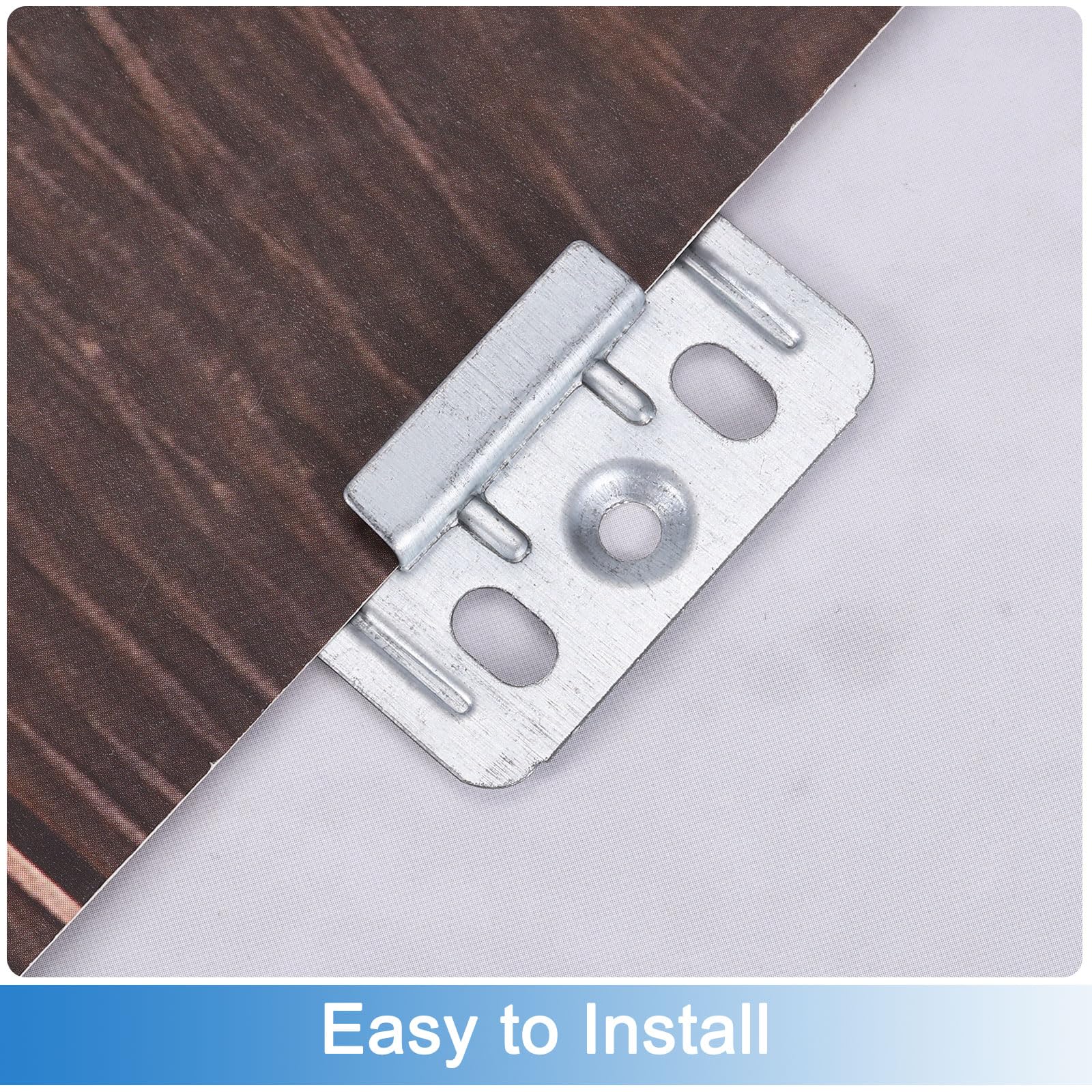 QUARKZMAN 150Pcs 43mmx32mmx0.4mm Hebilla para Paneles de Pared, Grapas Integradas de Acero Al Carbono Zincado, Abrazaderas de Fijación para Muebles, Grapas de Montaje en Pared, Plateado