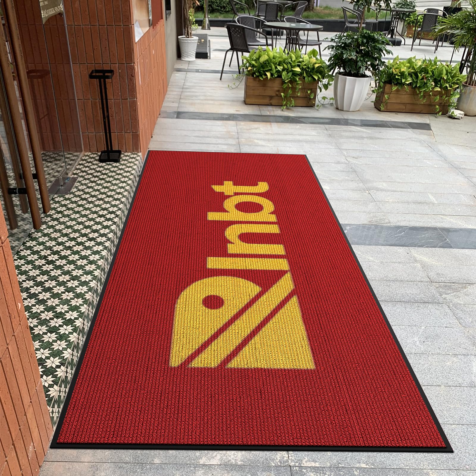 Custom Door Mat Personalized Logo Text Entrance Commercial Floor Mats with Non-Slip Rubber Backing Indoor Outdoor Waterproof Mat 2' x 3'