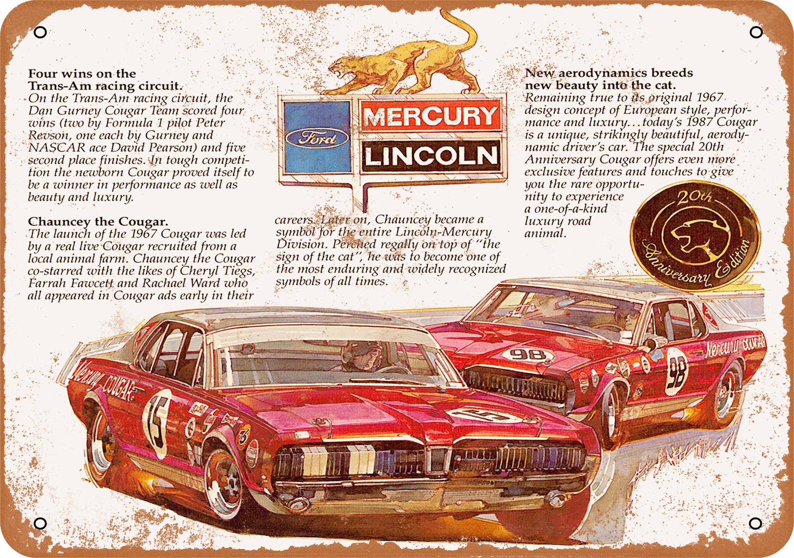 Amazon.com: RetroRust 7 x 10 METAL SIGN - 1967 Mercury Cougar 20th