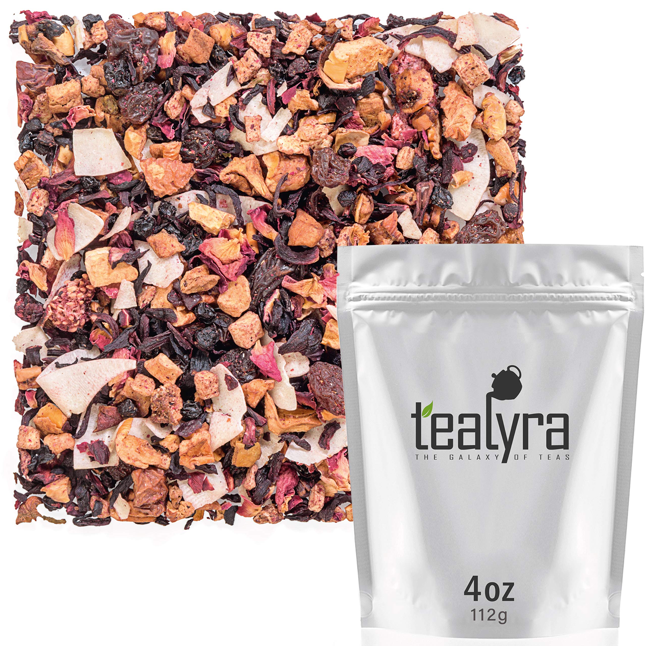 Sponsored Ad - Tealyra - Sweet Berry Compote - Hibiscus - Cherry - Raspbery - Herbal Fruity Loose leaf Tea - Vitamins Rich - Hot and Iced - Caffeine-Free - 112g (4-ounce)