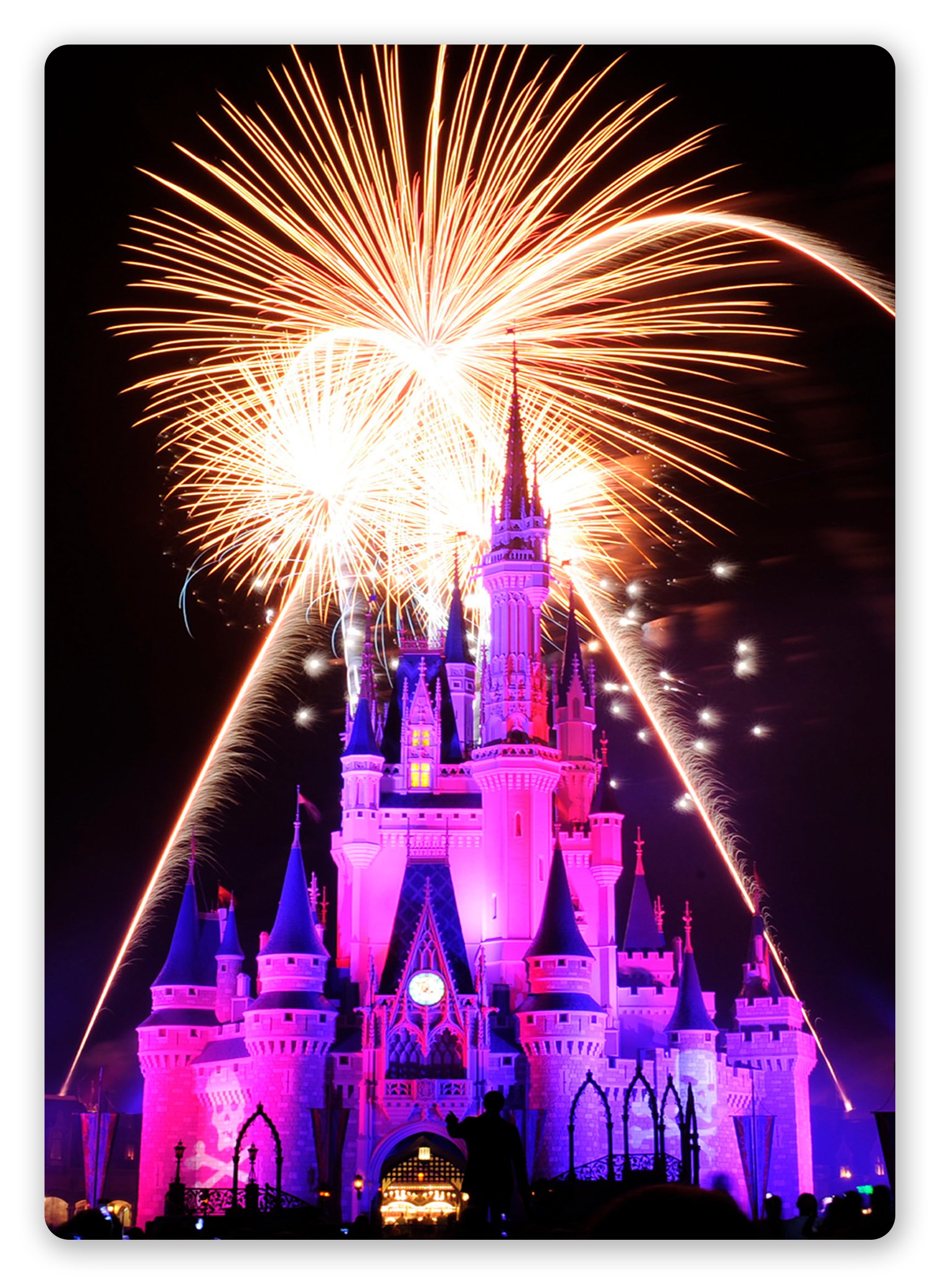 WTF | Disney Designs (Various) – Castle Firework Portrait | Sticky-Pads - Metal Wall Sign Plaque Art Inspirational