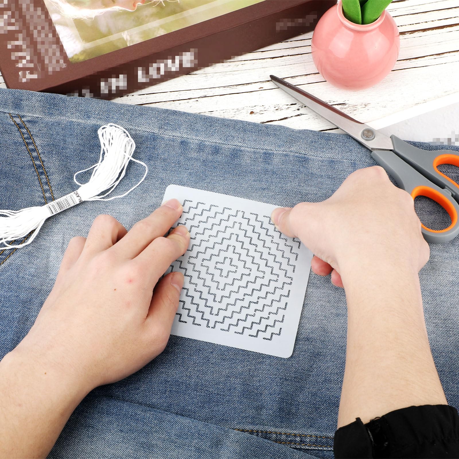28pcs Plastic Sashiko Stencil Kit - Image 4