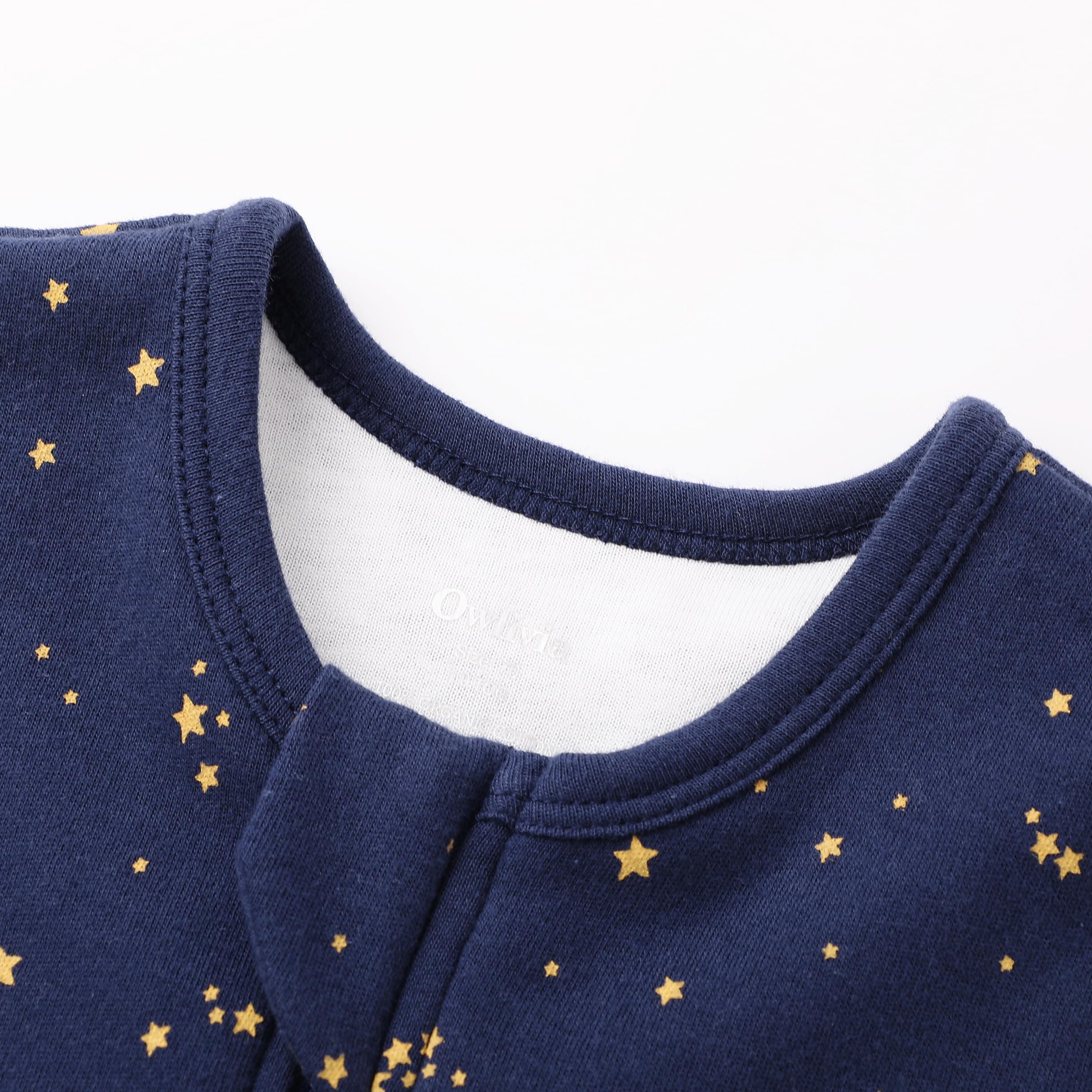 Owlivia 1.0 Tog 100% Organic Cotton Baby Sleeping Bag with Feet Toddler Sleeping Bags with Legs Sleeveless Wearable Blanket for All- Season Comfort(Starry Sky - Image 2