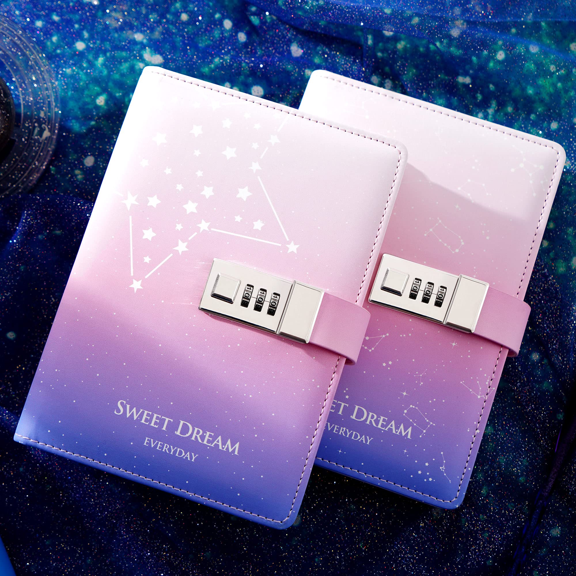 CAGIE Lock journal Leather Personal Diary with Combination Lock Secret