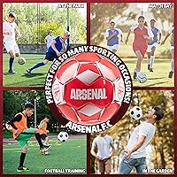 Vista 4 de Arsenal F.C. Balón de fútbol para adultos, adolescentes y niños, entrenamiento de fútbol talla 3, 4 o 5 - Arsenal Merchandise Rojo