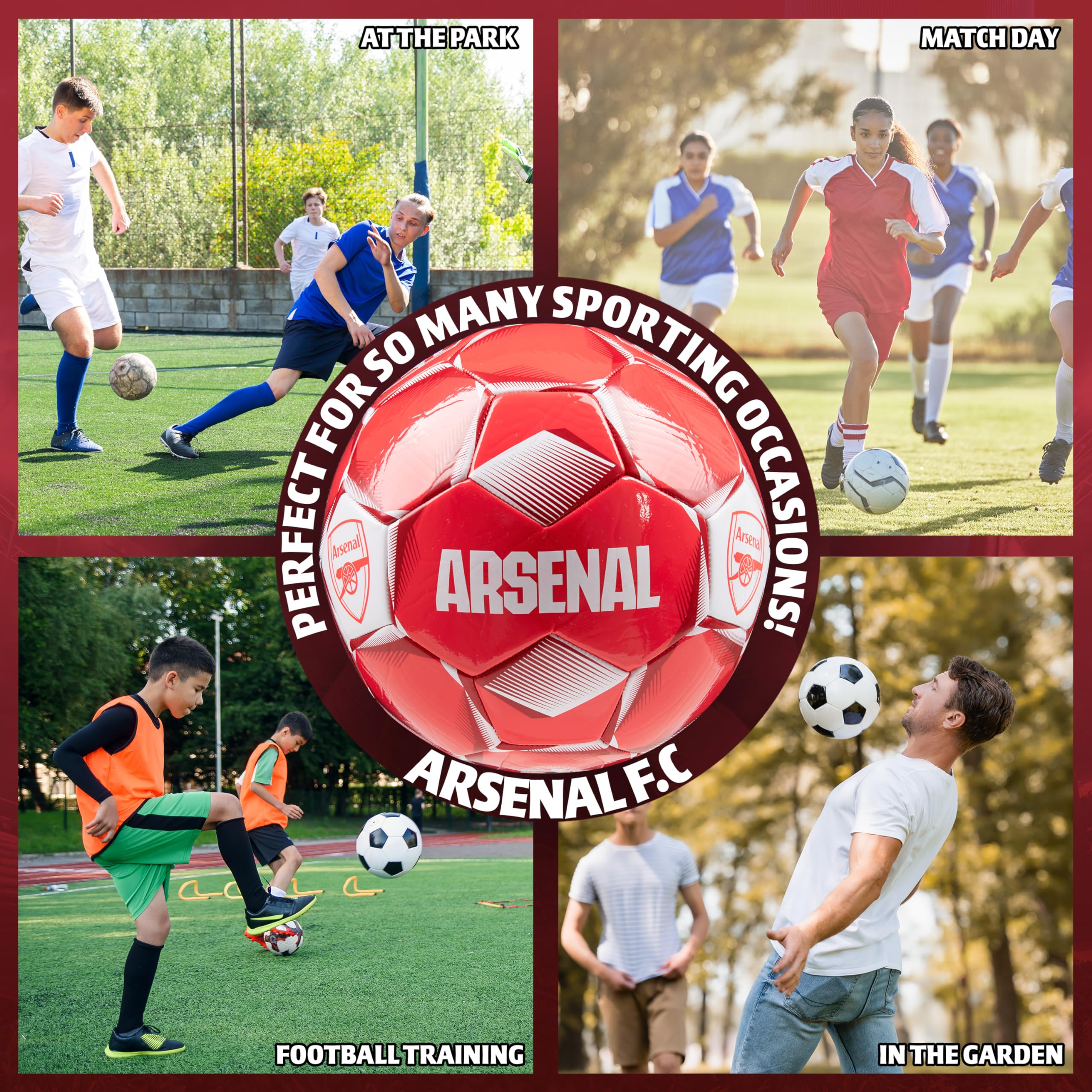 Arsenal F.C. Football Soccer Ball for Adults Teenagers Kids Training Football Size 3, 4 or 5 - Arsenal Merchandise (Red, Size 3) - Image 4