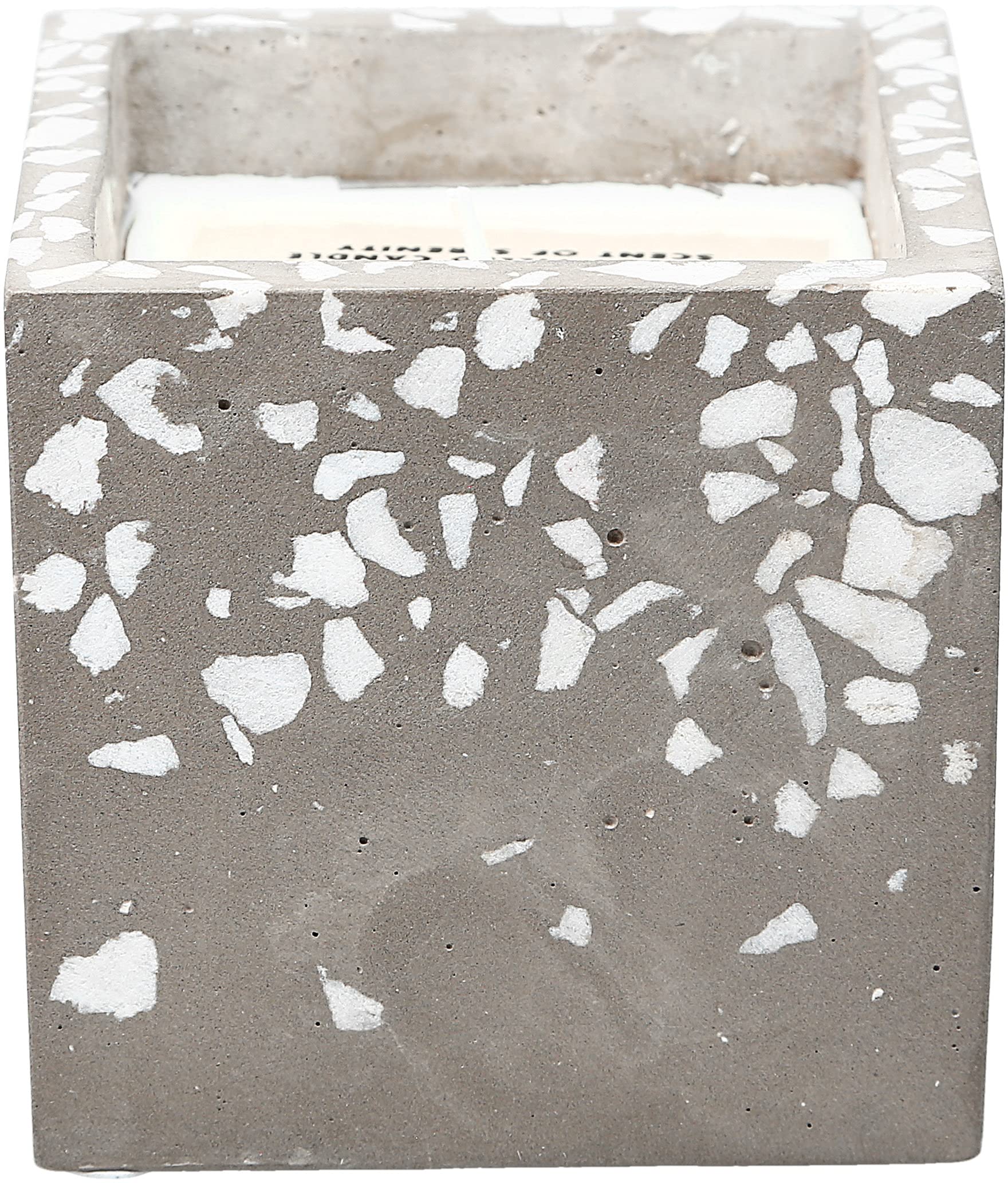 Pavilion - Candela a stoppino singolo Square Love Lives Here 100% cera di soia da 8,9 cm, Candela Profumata fragranza serenity