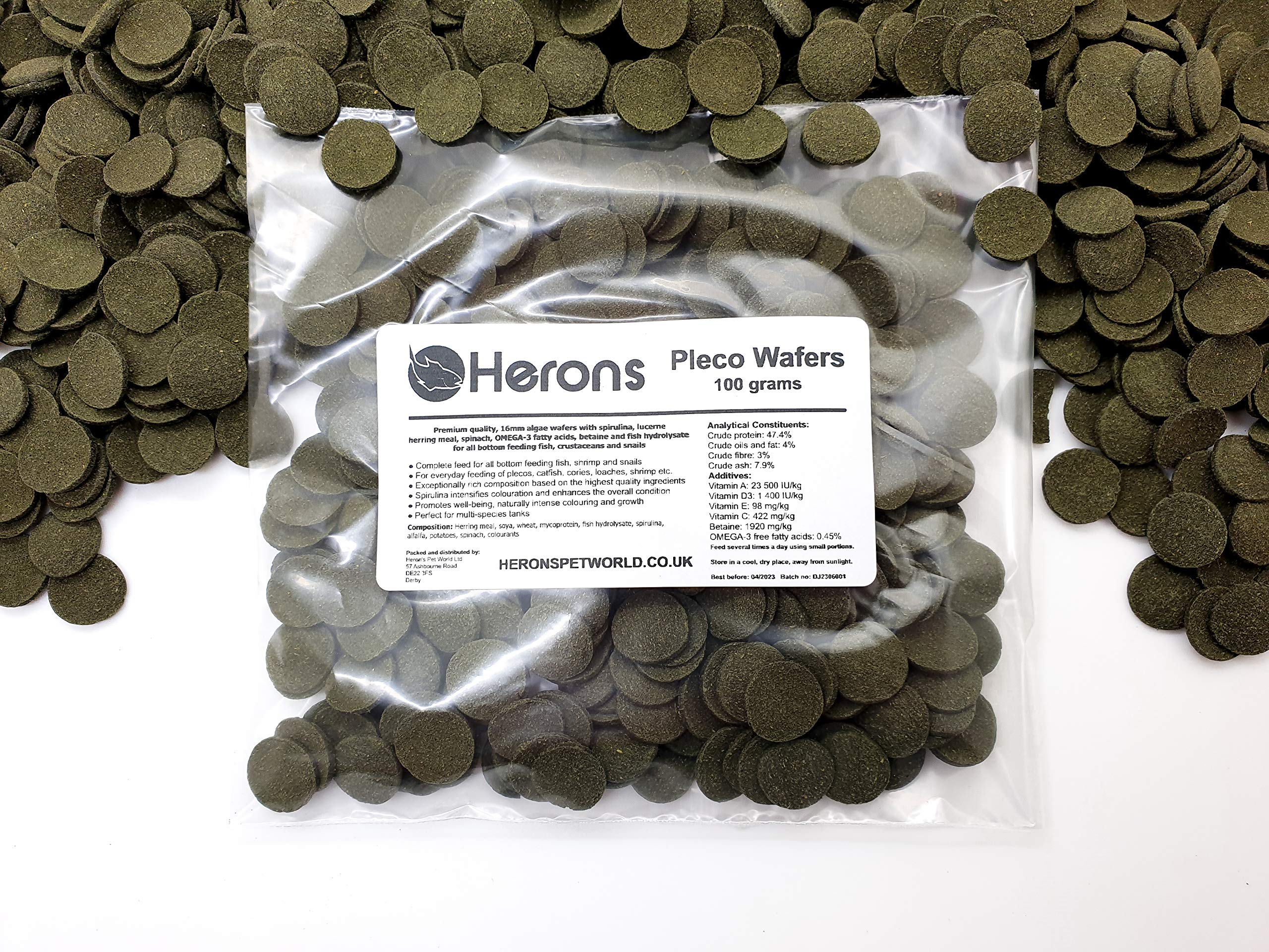 Buy HERONS Pleco Wafers [100g] Spirulina Algae Wafers Fish Food For