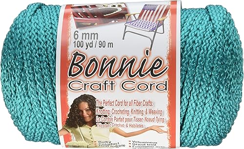 Cordón Pepperell de 0.23 pulgadas de madera Bonnie Macramé, 100 yardas, Tela, Turquoise, Paquete de 10