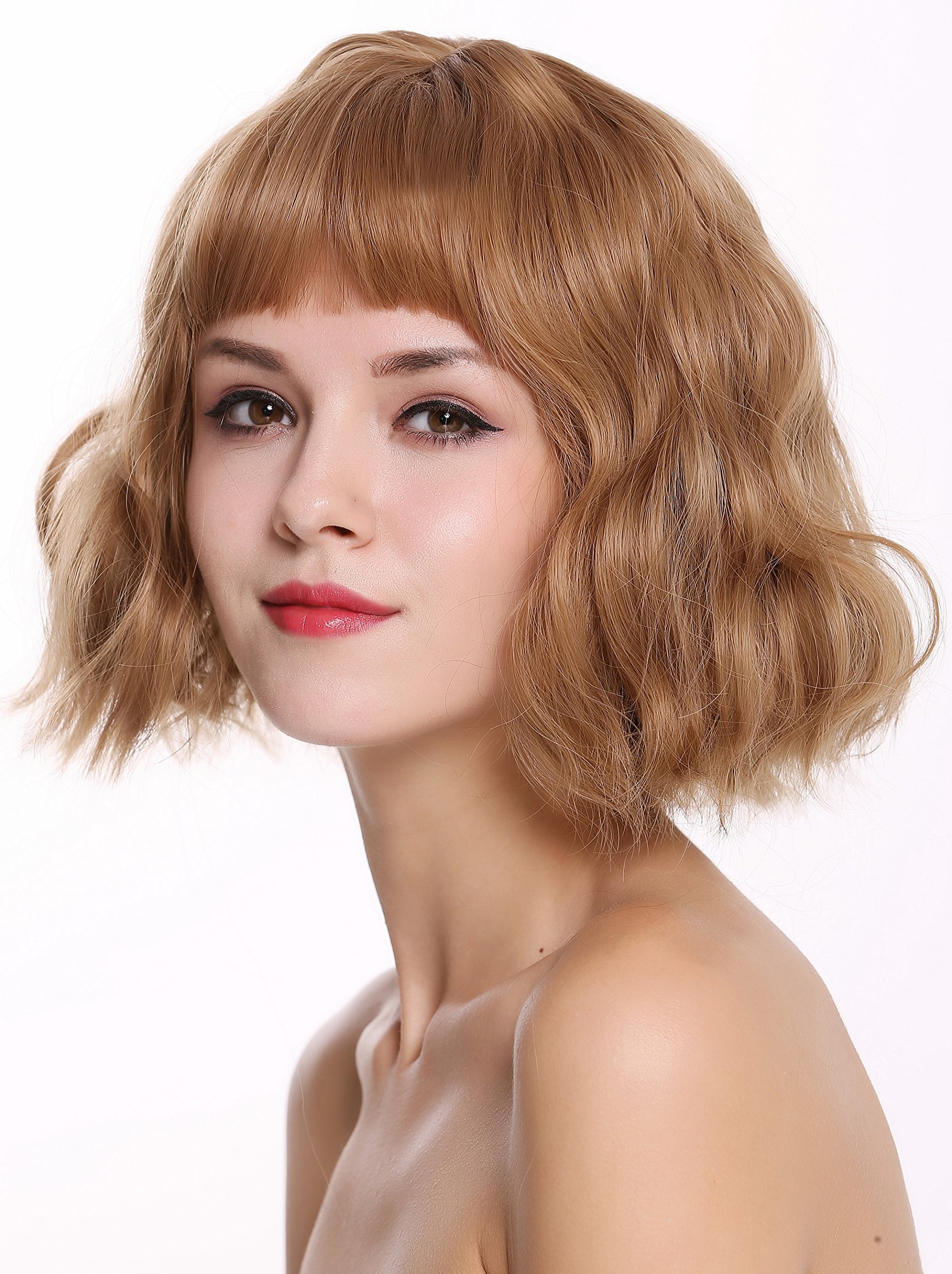 WIG ME UP - DL-052-22/36 Quality women's wig lady short fringe long-bob voluminous wild wavy waved ash blonde copper blonde highlights - Image 3
