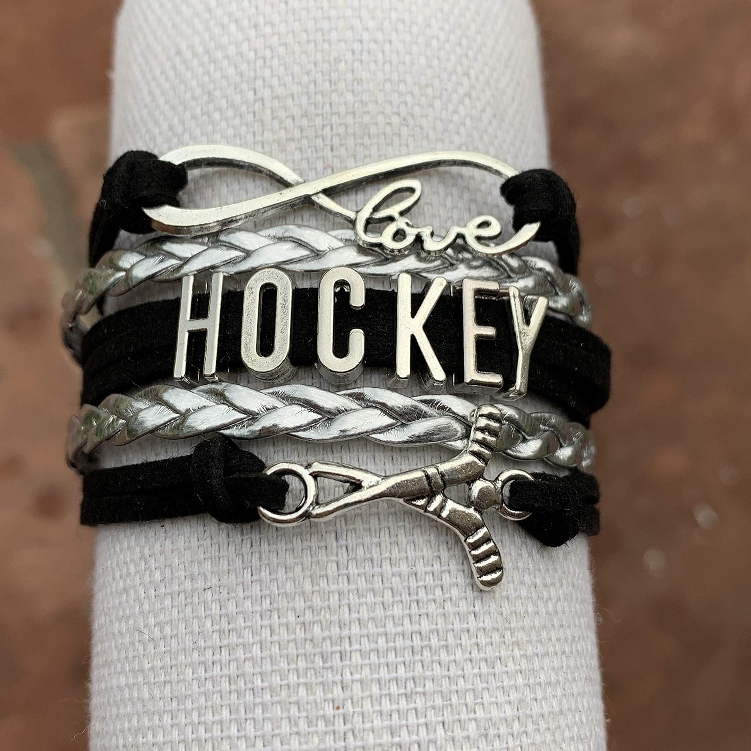 Hockey Charm Bracelet, Hockey Jewelry- Infinity Love Hockey Bracelet for Her - Image 7